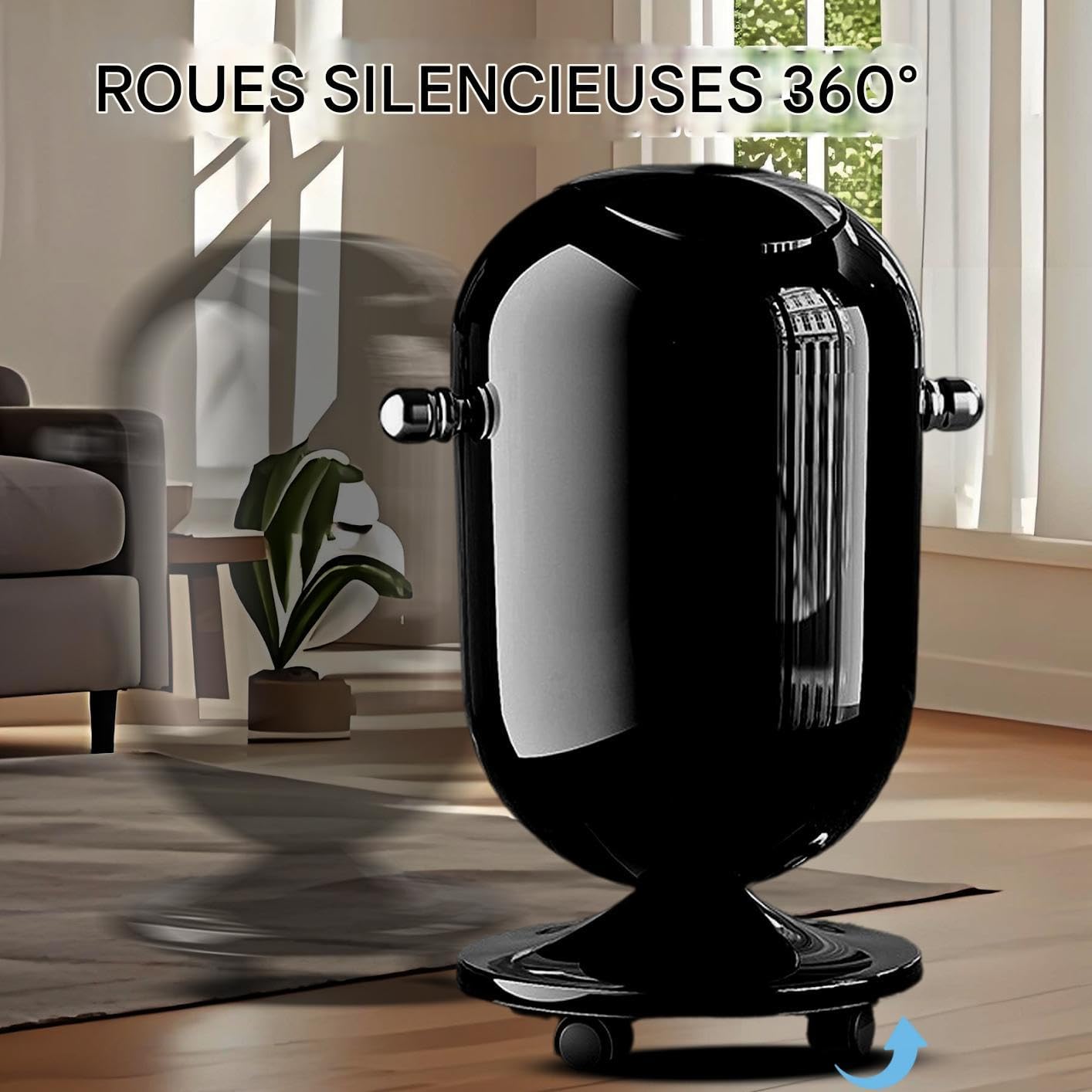 Générique Mülleimer mit Deckel, 15 Liter, Mülleimer, Mülleimer, Rollkorb für Abfall, Recycling, Haus, Schlafzimmer, Büro, Hotel