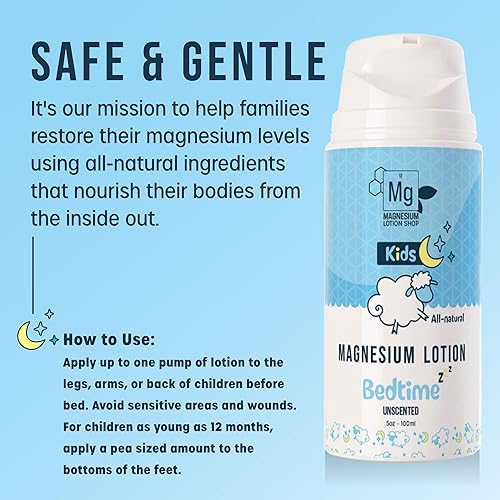 Miniatura 6 de Loción de magnesio sin perfume para niños  Cada botella de 5 onzas está fabricada con orgullo en Estados Unidos  250 mg en cada cucharadita