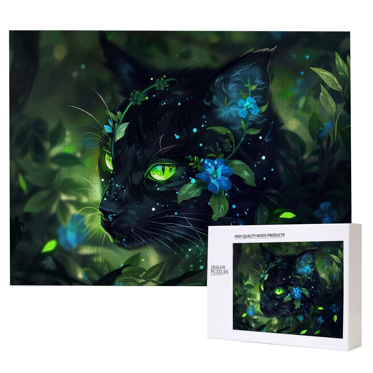 Puzzle dla dorosłych, 4000 sztuk, trudne drewniane puzzle, gra, gra logiczna, gra ręczna, dekoracja rodzinna, kreatywna rozrywka, prezent 87 x 141 cm zwierzę czarny kot K0F-205