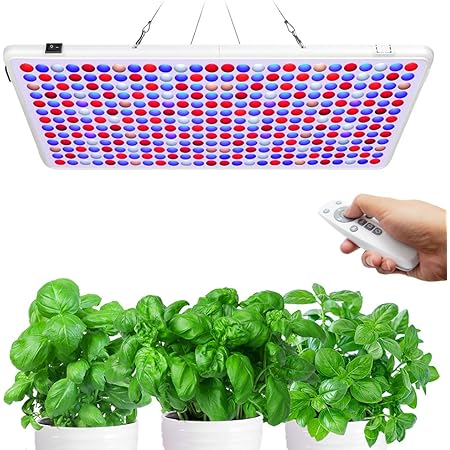 Relassy LED Grow Lampe 300W, Dimmbar LED Pflanzenlampe Vollspektrum mit Timer, Pflanzenlicht Fernbedienung Grow Light mit 338 LEDs Wachstumslampe für Zimmerpflanzen Gewächshaus Blühen