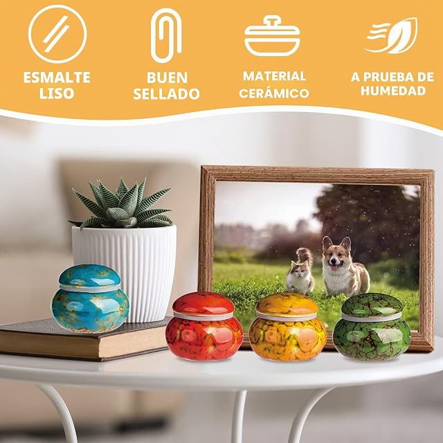 Foto 3 de 7 de Urna pequeña para cenizas humanas o mascotas, 4 unidades de 1.7 pulgadas mini