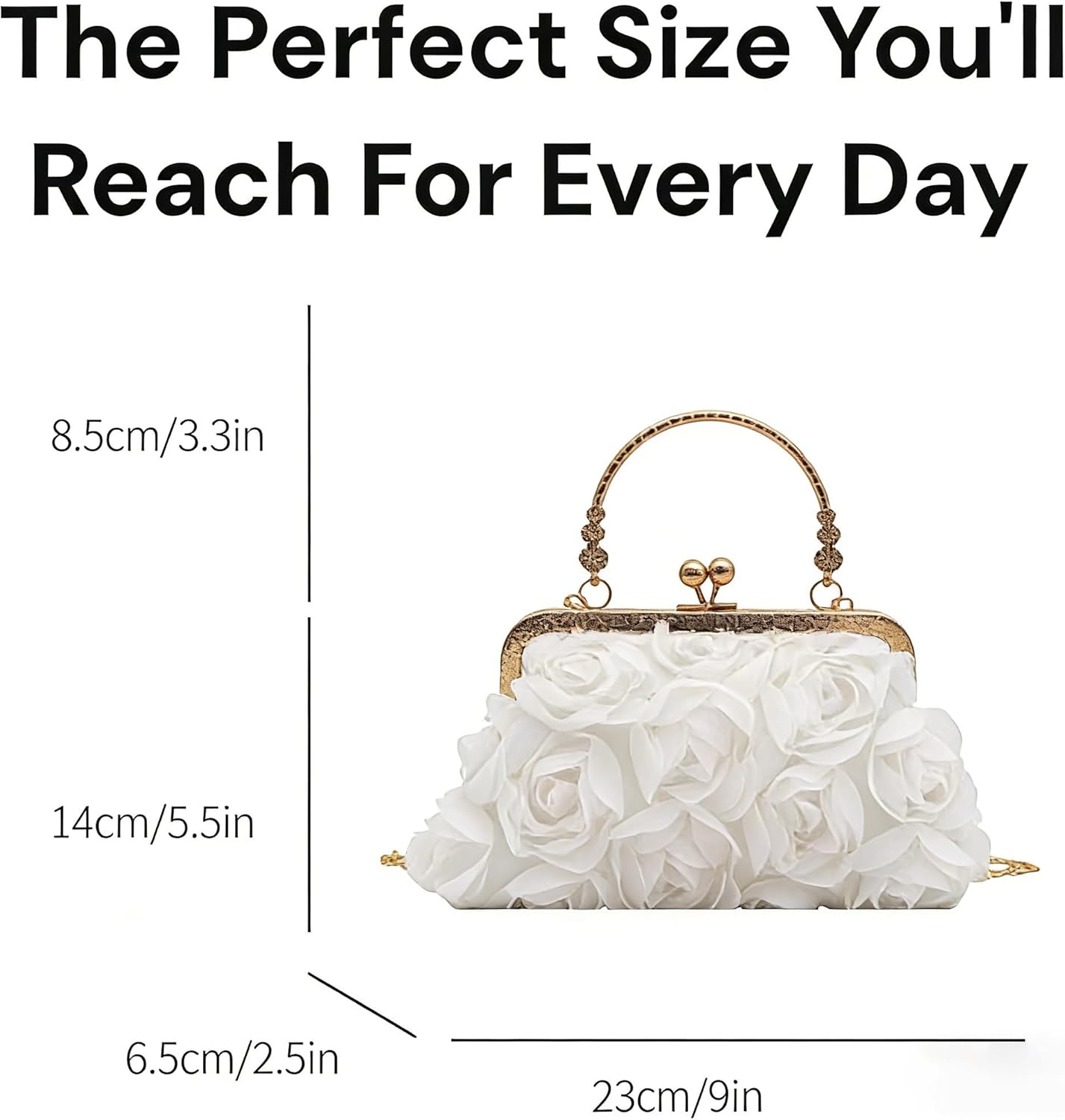 2026 Elegant Rose Clutch for Women Floral Kiss Lock Evening Bag Cute Flower Formal Purse For Wedding