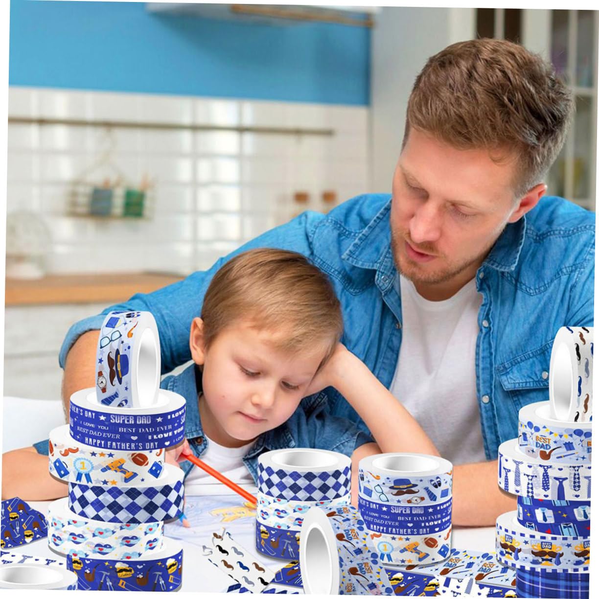 NUOBESTY 48rollos Cinta Washi Para Cinta Autoadhesiva Transparente Para Scrapbooking y Manualidades Del Día Del