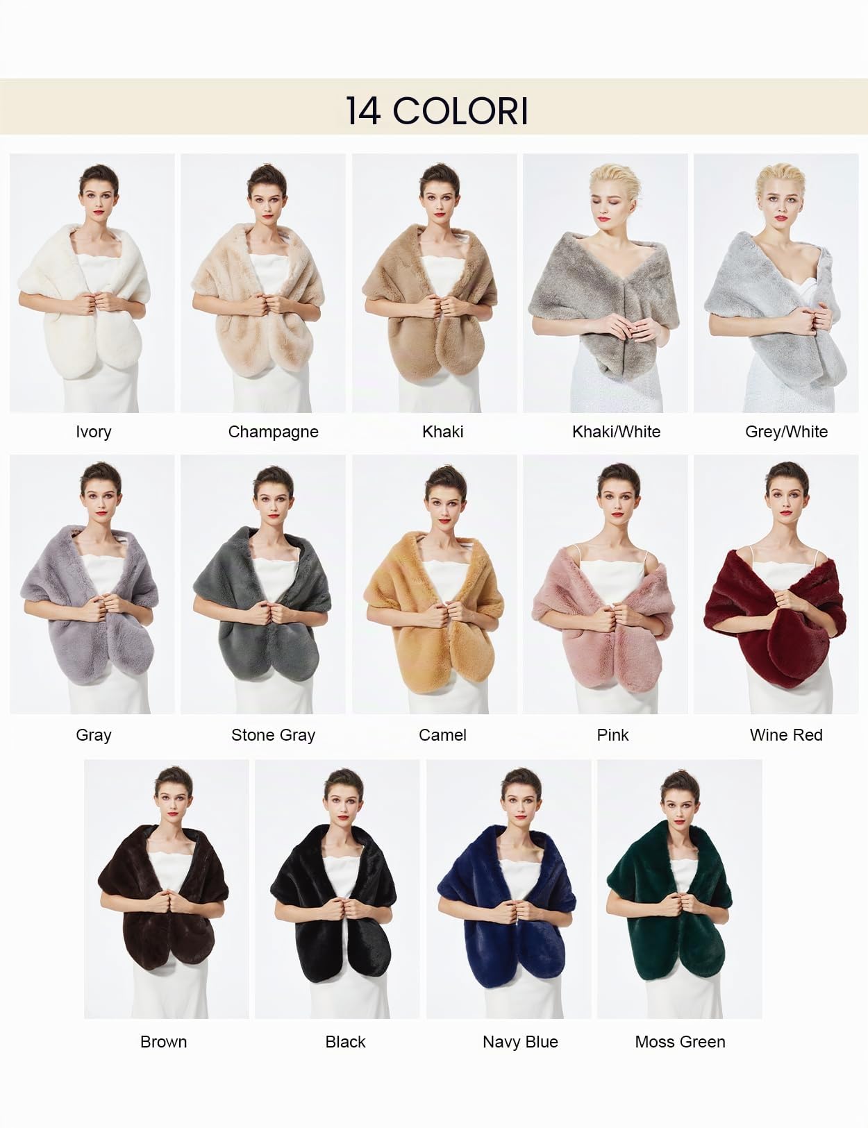BEAUTELICATE Stola Pelliccia Donna Sciale Sciarpa Coprispalle Elegante per Matrimonio Invernale Sposa Damigella Cerimonia