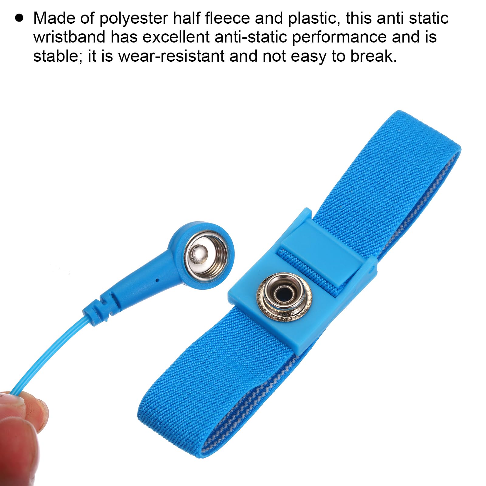 QUARKZMAN 16pz Braccialetti Antistatici Esd Antistatici, Set Braccialetti Antistatici Regolabili, Clip Coccodrillo per Computer, Riparazione Elettronica, Blu