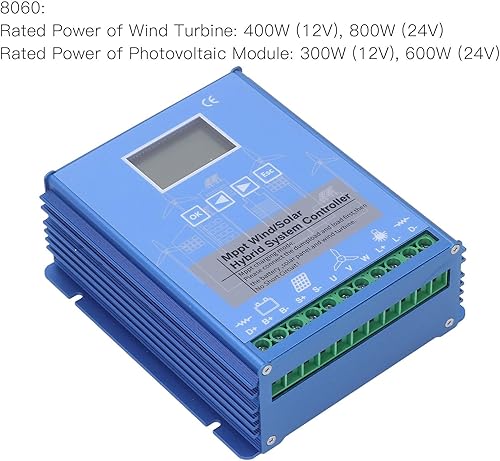 Miniatura 8 de FTVOGUE Controlador de carga híbrido solar de viento de 12 V 24 V con controlador MPPT Bluetooth (1010 K), controlador solar