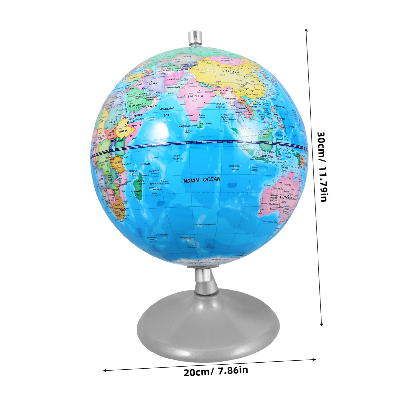 Didiseaon Mini Globe Didattico Interattivo per Bambini 4-12 Anni, Mappamondo 20 CM in Ferro Base Stabile, Globo Educativo per Studenti a Casa e Scuola