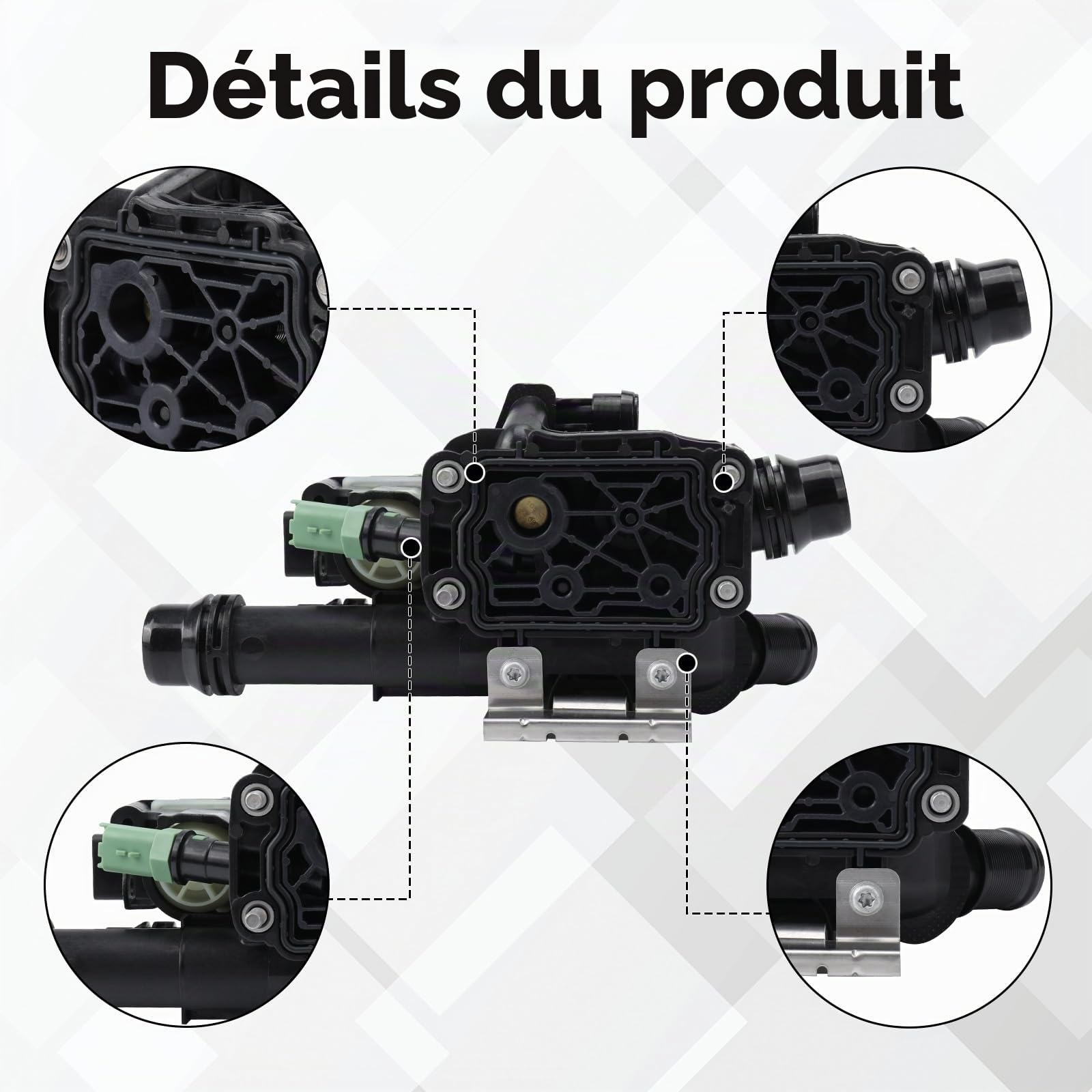 Boîtier thermostatique pour Peugeot 208 308 508, Thermostat Liquide de Refroidissement pour Citroën C3 C4 DS3 DS4 DS5 boîtier thermostatique, 9803549480, 9850364680, 896120