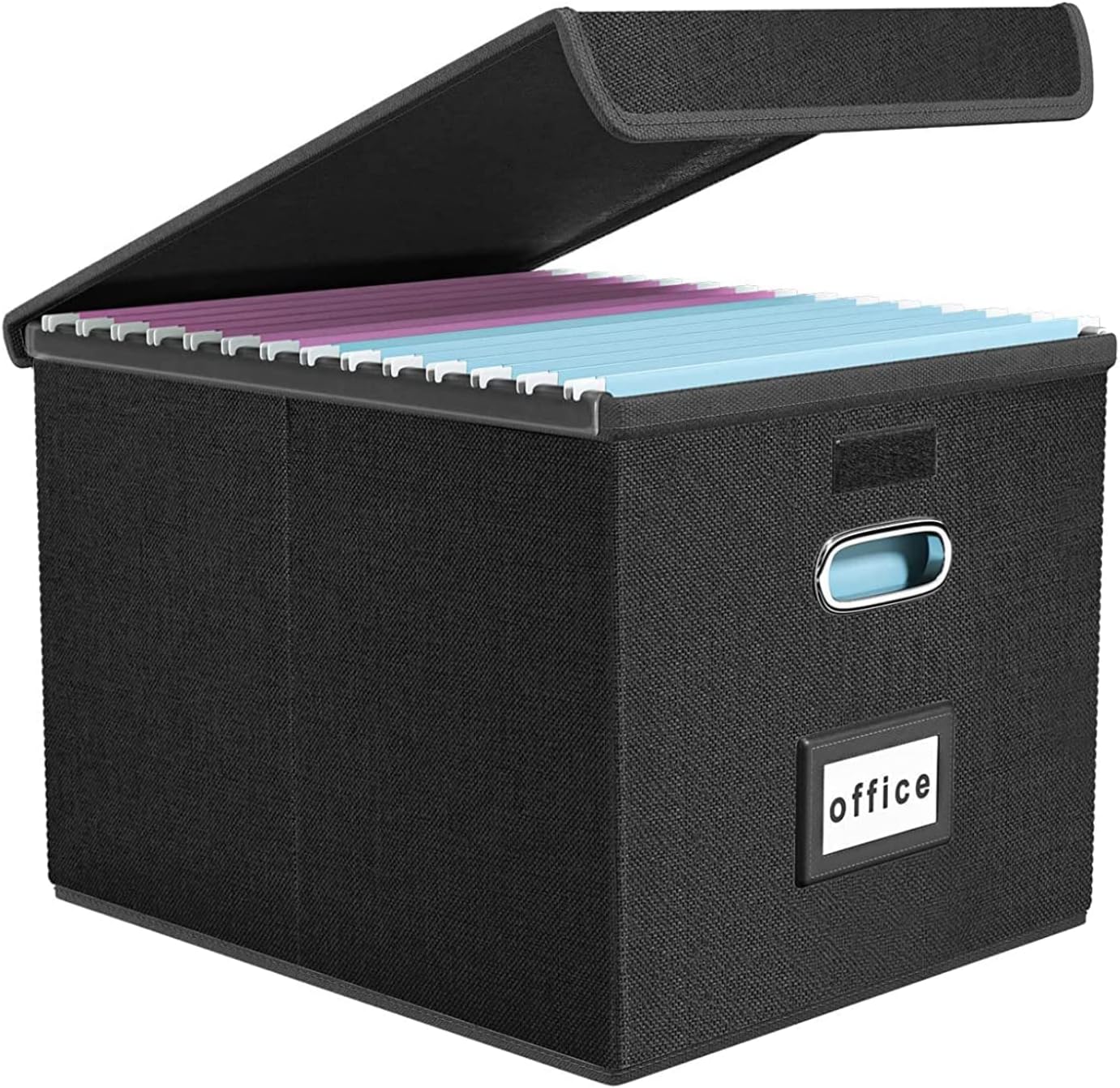 WEIANG Portable File Organizer Box, File Storage Box with Lid