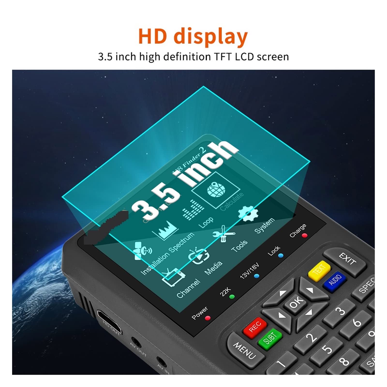 Buscador de Satélites, V8 Finder 2 Buscador de señal satélite DVB-S/S2/S2X Digital 1080P HD H.264 VS ST-5150 Finder Pro WS6933 WS6980 En Stock(with Bag)
