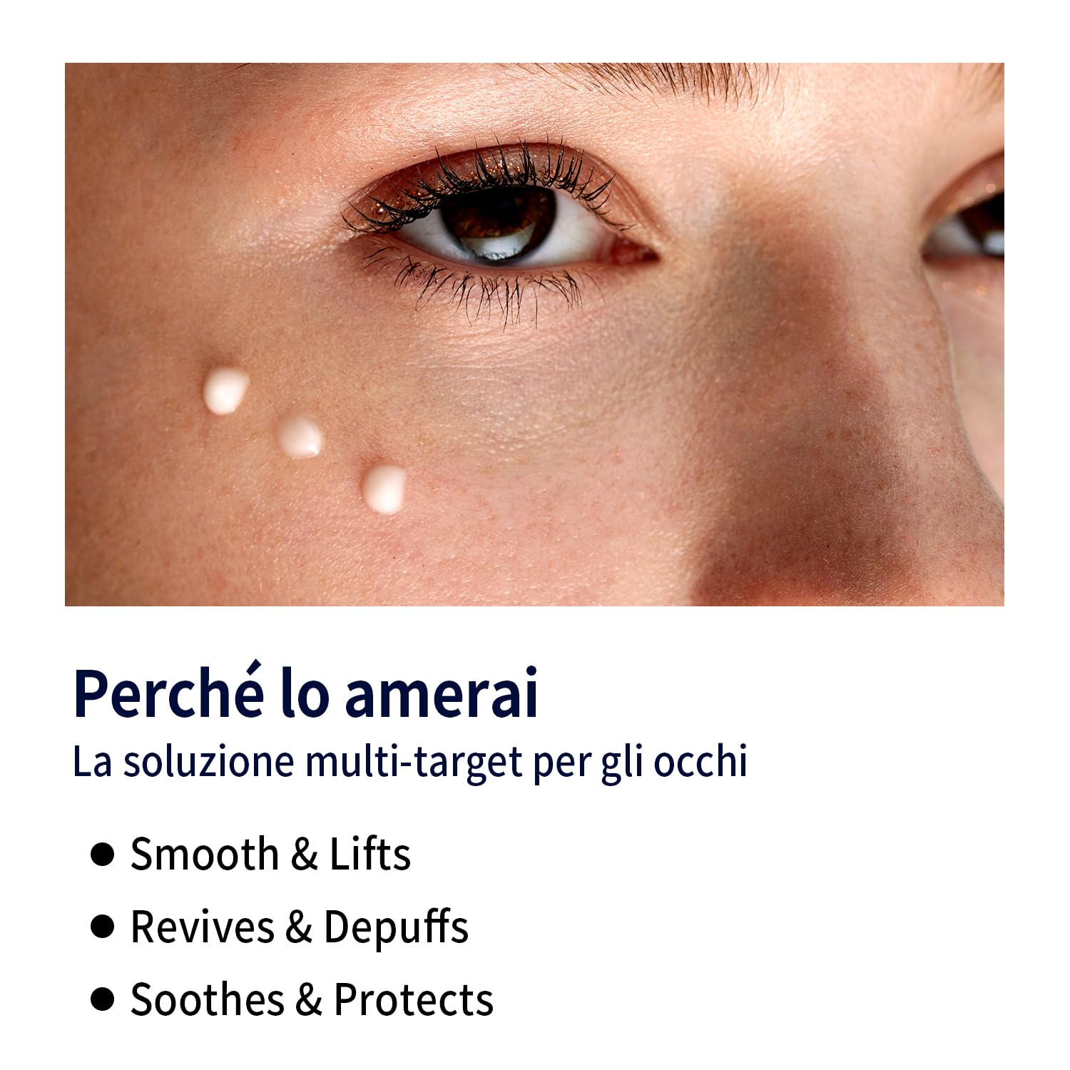 Crema Contorno Occhi 20ml con Caffeina, Peptidi e Acido Ialuronico | Eye cream idratante, crema occhi per contorno occhi antirughe, occhiaie e borse visibili, linee sottili e occhi stanchi