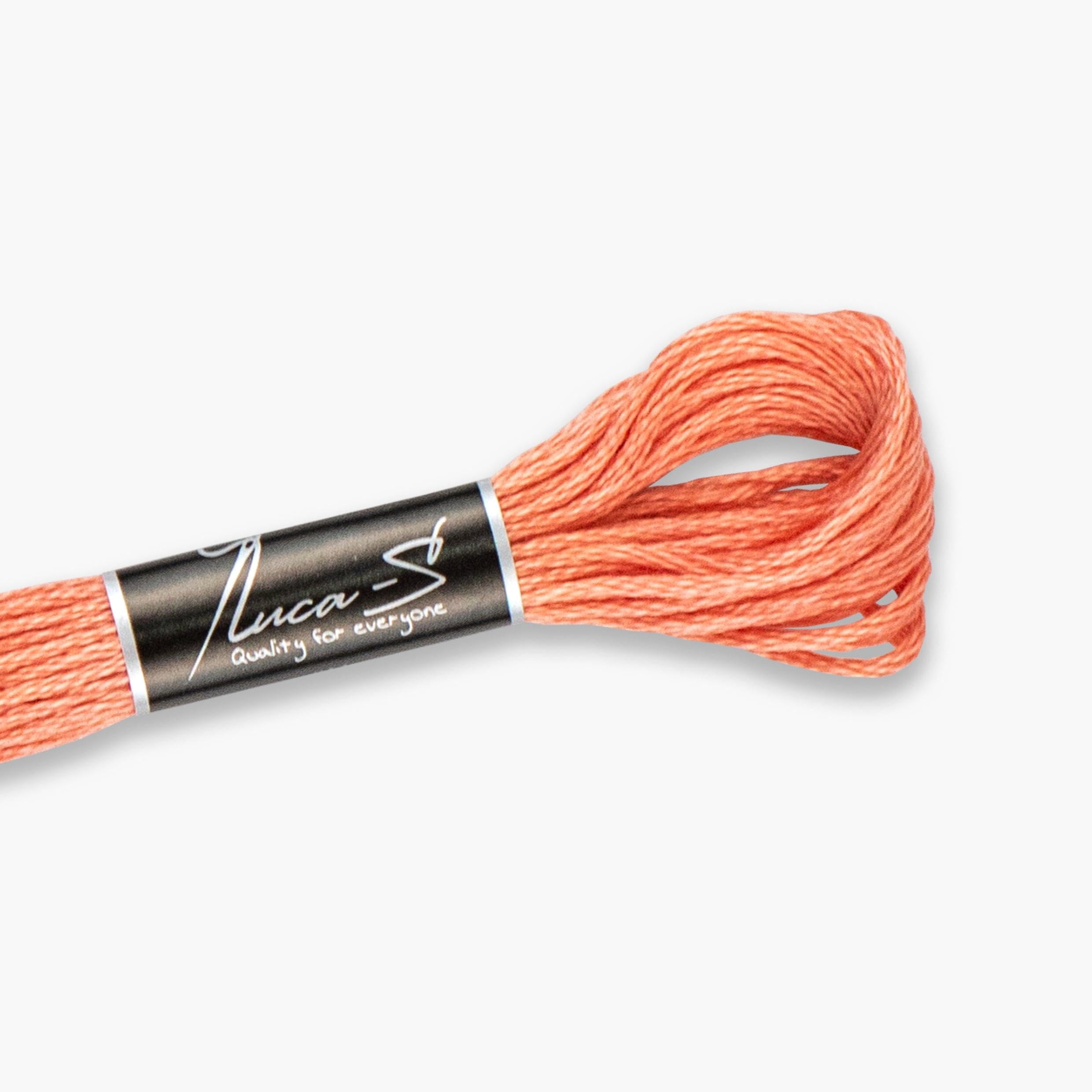 Premium Embroidery Thread Luca-S, 100% Giza Cotton, Oeko TEX Certified Stranded Cotton - 09 / DMC 352 / Anchor 9