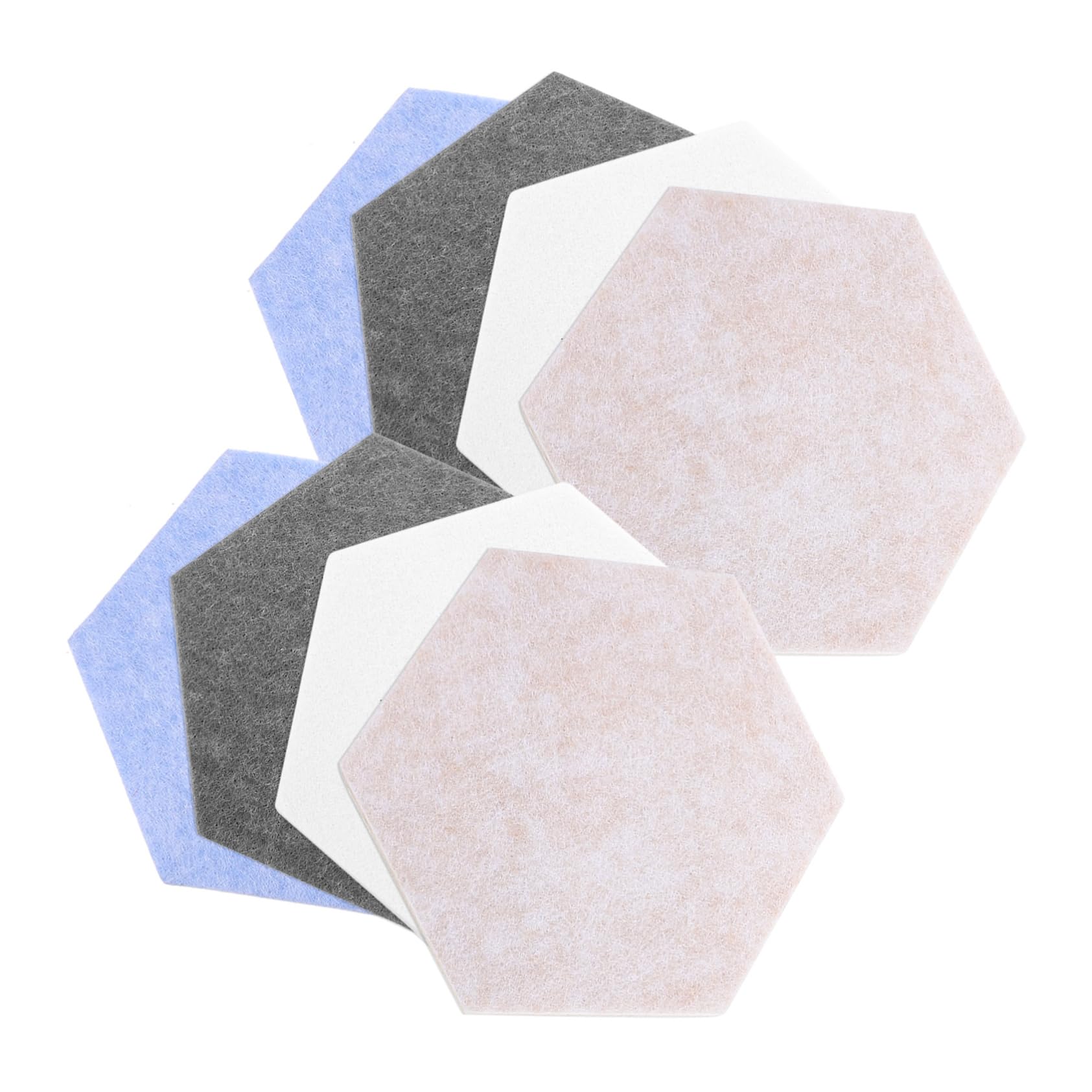 Angoily 8pcs Felt Hexagon Wall Tiles Self-Adhesive Pin Board for Bedrooms Desk Memo Board 10x17x20cm 01beige*2 04white*2 06light Blue*2 10light Grey*2