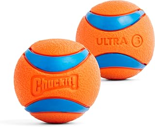 Chuckit! Ultra Ball Small Dog Toy - 2-Pack 2-Inch Bouncy Durable Rubber Fetch Balls for Small Breeds 0-20 lbs
