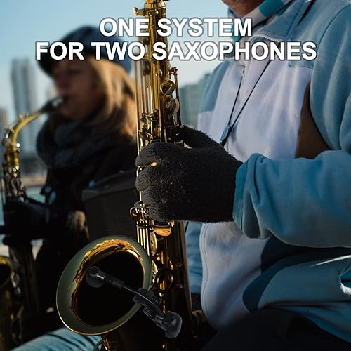 Miniatura 2 de SGPRO Micrófono de saxofón, condensador inalámbrico, cuello de cisne, sistema de grabación y grabación con clip para instrumentos de latón (D-333T