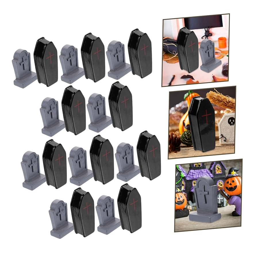 Amazon.co.jp: iplusmile 20個ハロウィン墓のデコール 樹脂製