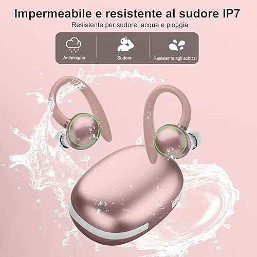 Wireless Earbuds, Bluetooth 5.3 Headphones(Rose Gold)