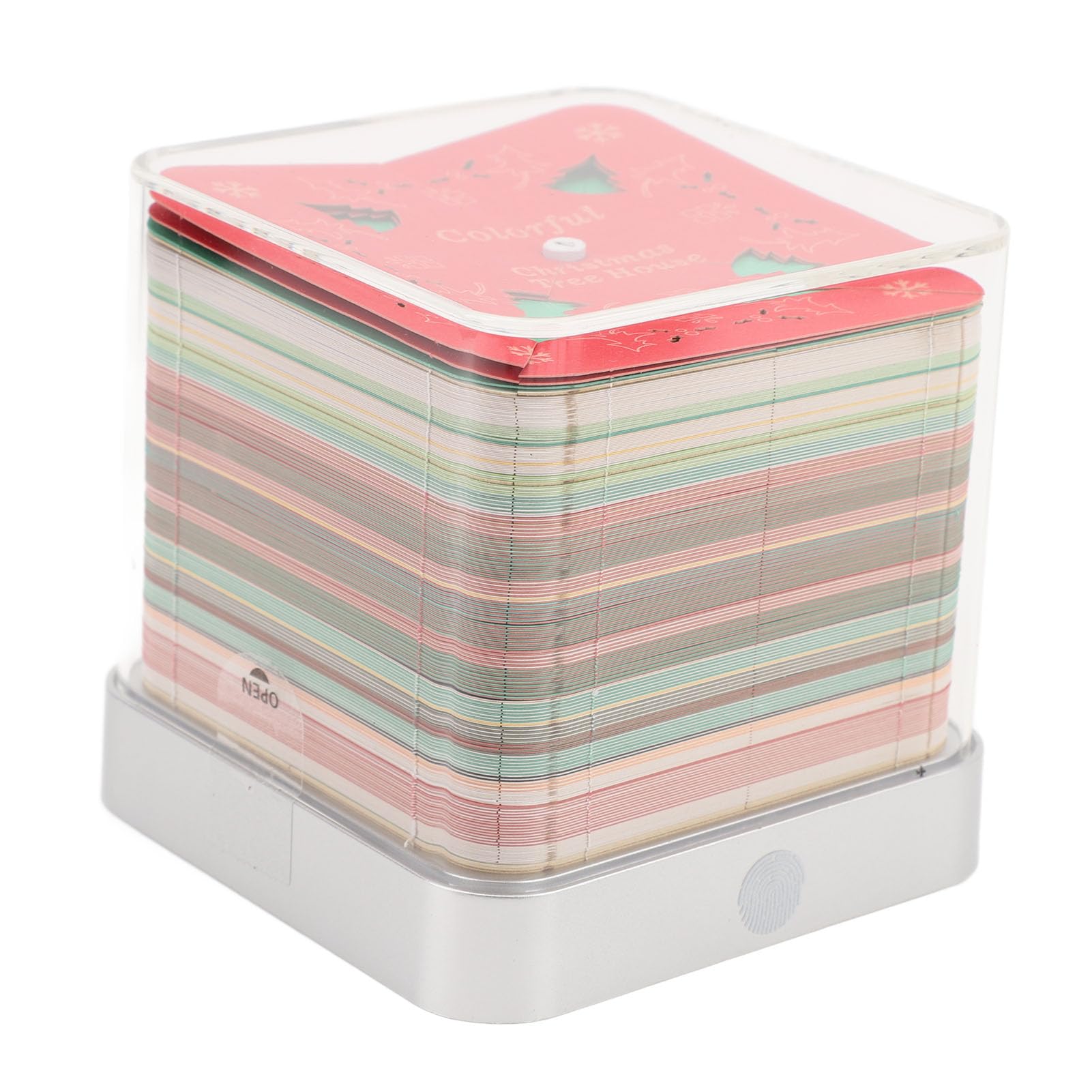Bloc-notes 3D en forme de maison d'arbre de Noël, bloc-notes artistique avec calendrier 2026 pour décoration de bureau et espace de travail, papier plastique 9,8 x 9,8 x 8,8 cm