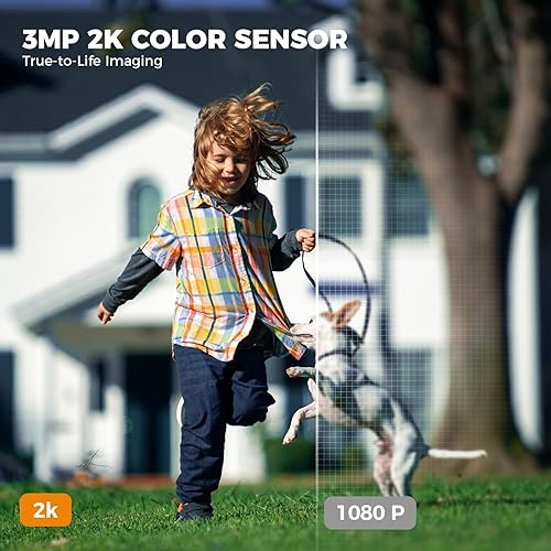 2K Security Cameras Wireless Outdoor - 5200mAh Battery Powered, AI Motion Detection, Color Night Vision & Two-Way Audio, IP65 Waterproof, 30-Day Free Cloud Trial, Works with iOS/Android