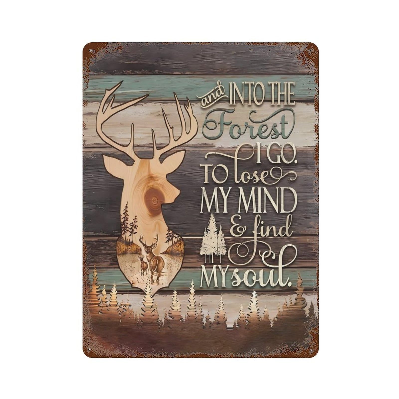 xiaoxiaoshen And Into The Forest Motivational Wall Decor Art Metal Tin Poster Modern Home Decor Art Home Bar Shop Decorations Vintage Sign 40x30cm