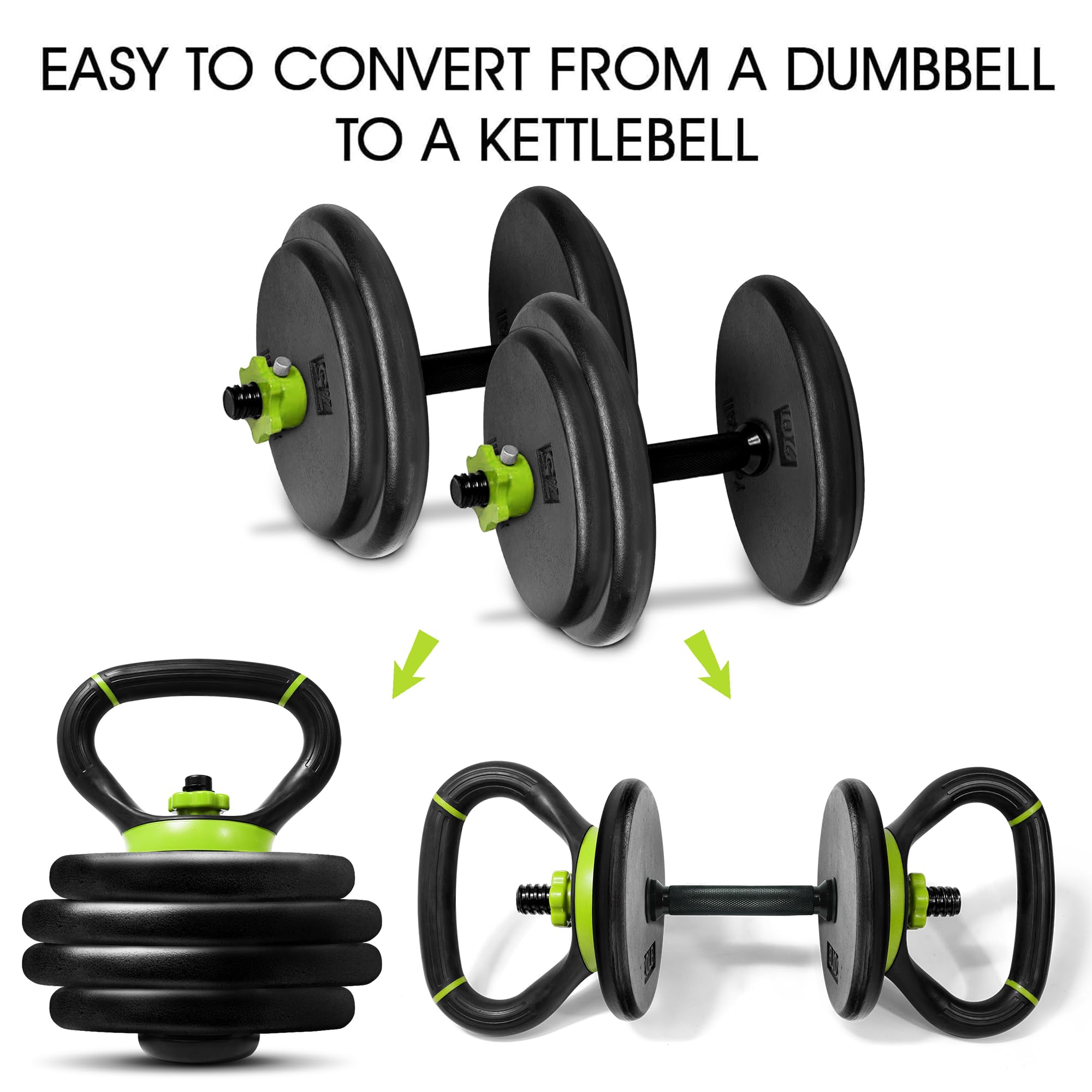 Yes4All Kettlebell Verstellbar/Griff für Hanteln, Hantelscheiben, Schwunghantel, Kugelgewicht