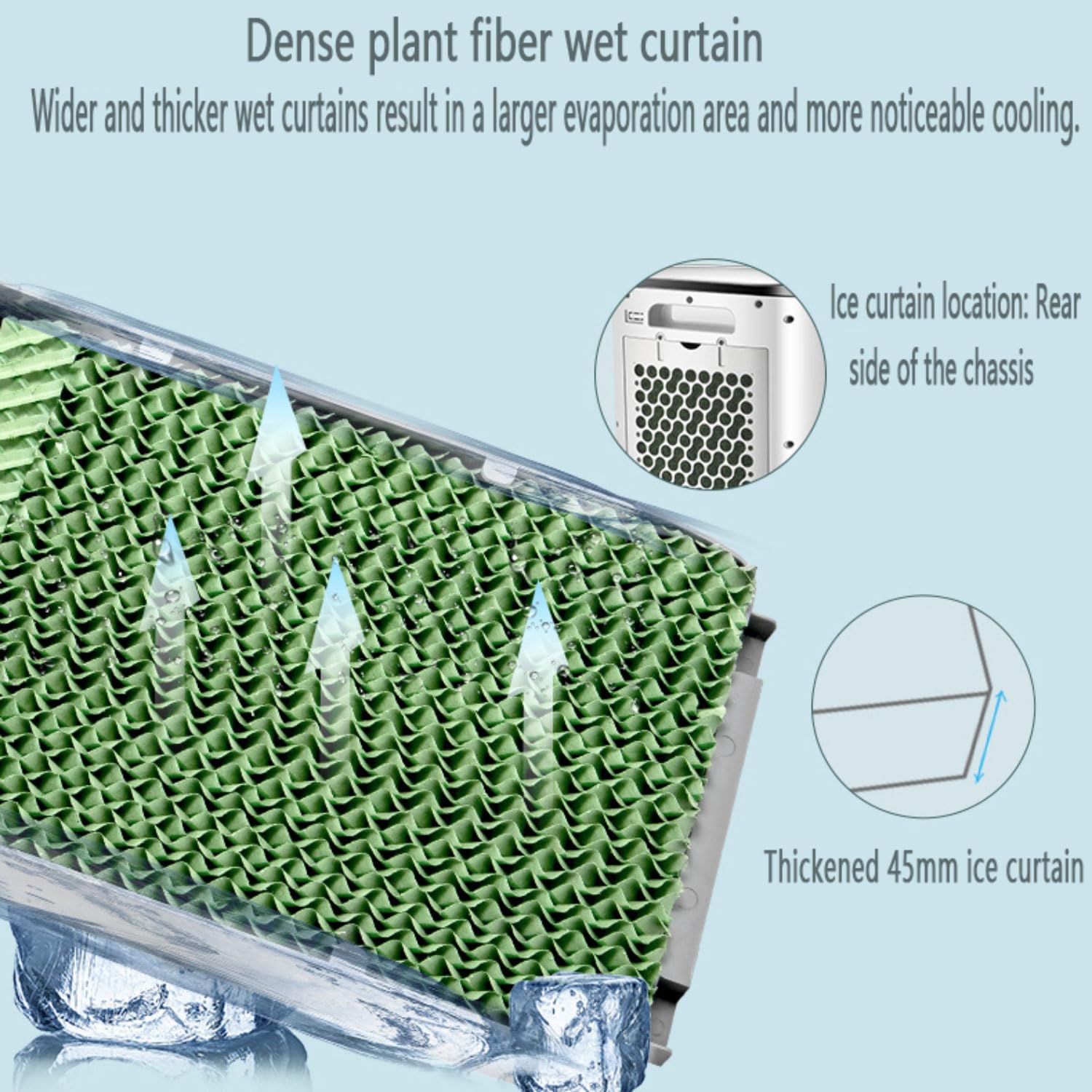 Cichy mobilny klimatyzator 10 l, chłodzenie wyparne z 3 trybami 3 prędkości, oscylacja 60º 8H, timer, obracane koła, wentylator chłodzący powietrze do domu, biura i sypialni