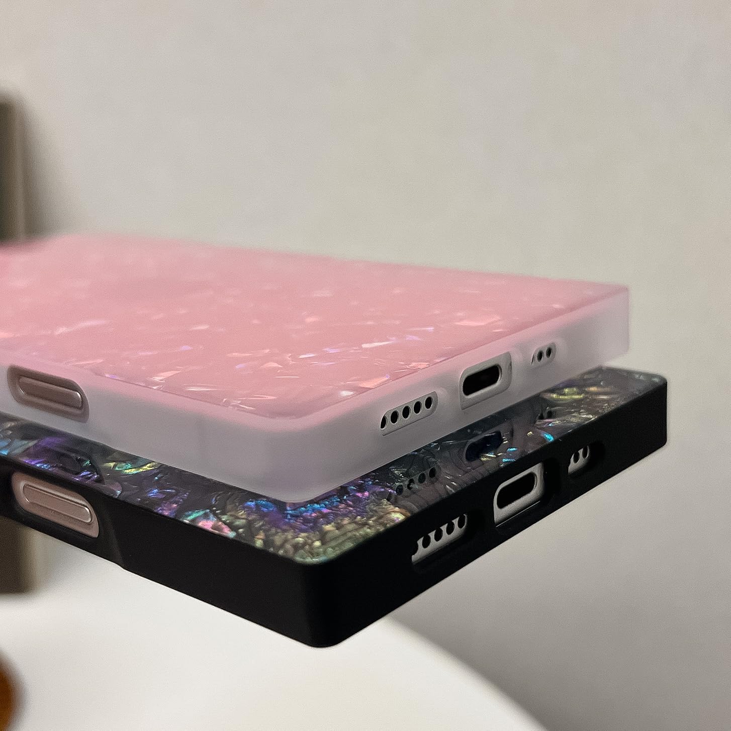 BANAILOA Compatible with iPhone 16 Case Rectangle for Women,Luxury Sparkle Colorful Shell Protective Soft Slim Girly Cover Designed for iPhone 16-6.1 inch (Black Shell) - Image 4