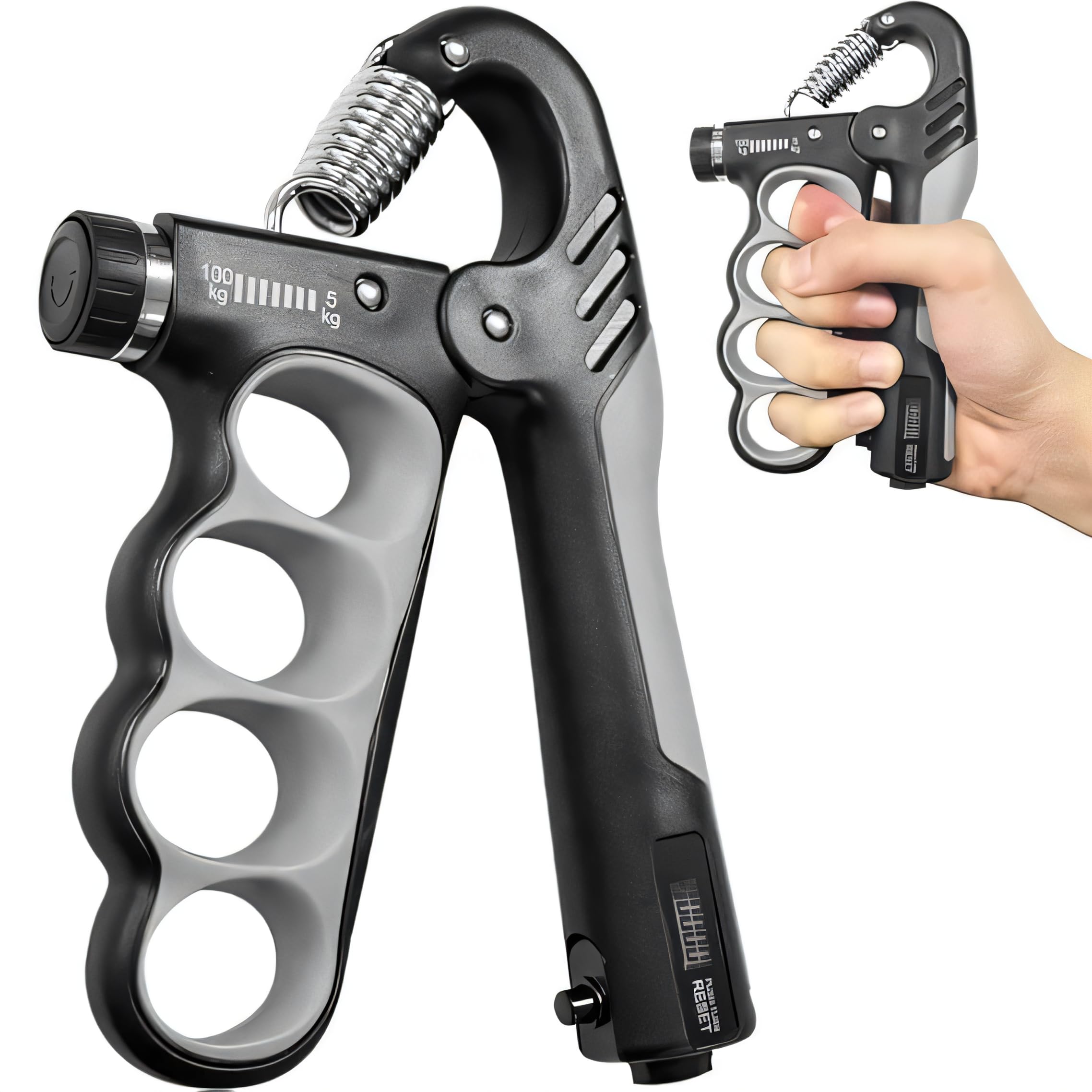 Zenitrain Adjustable Hand Grip Strengthener with Counter (5-100 Kg) | Power Gripper for Men & Women | Forearm, Finger & Wrist Exercise | Ideal for Gym Workouts, Home Use & Rehabilitation-image-3