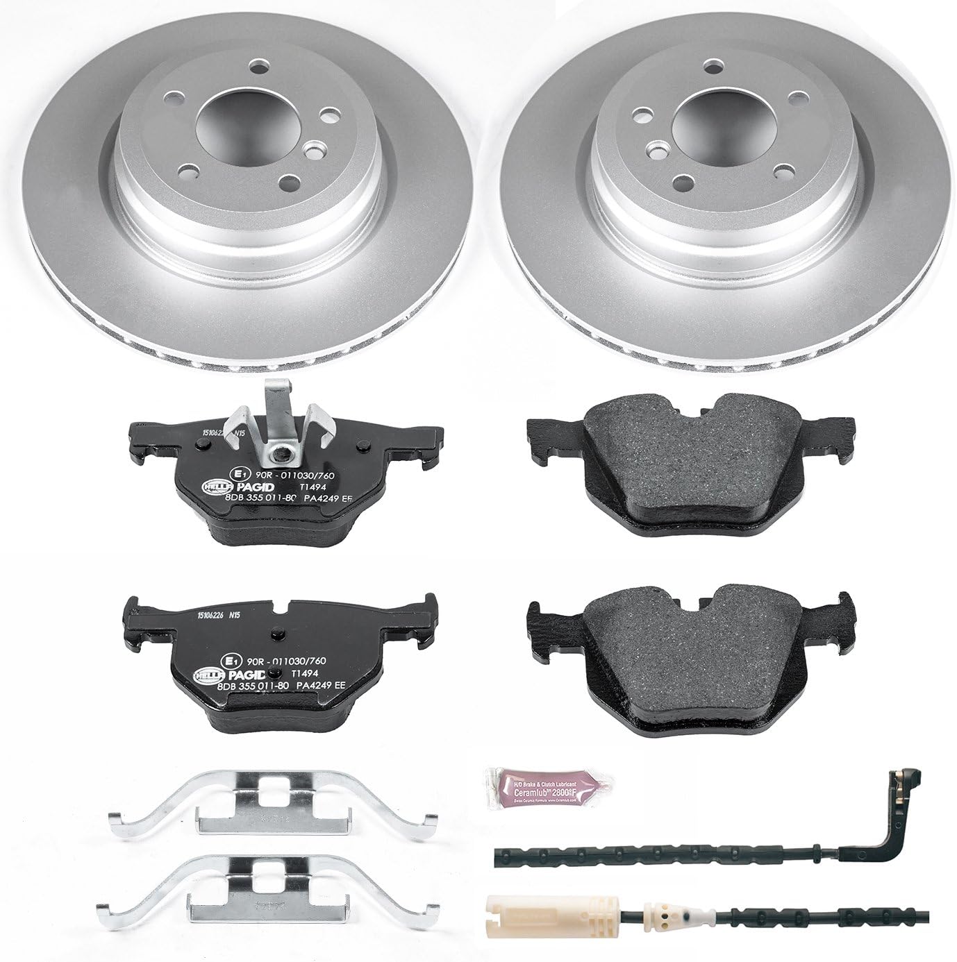 Power Stop ESK045 Rear Euro-Stop Brake Kit BMW and 1 Rear Sensor Wire For BMW 3, BMW 33, BMW 335d, BMW 335i, BMW 335i xDrive, BMW 335xi [Model Specific]