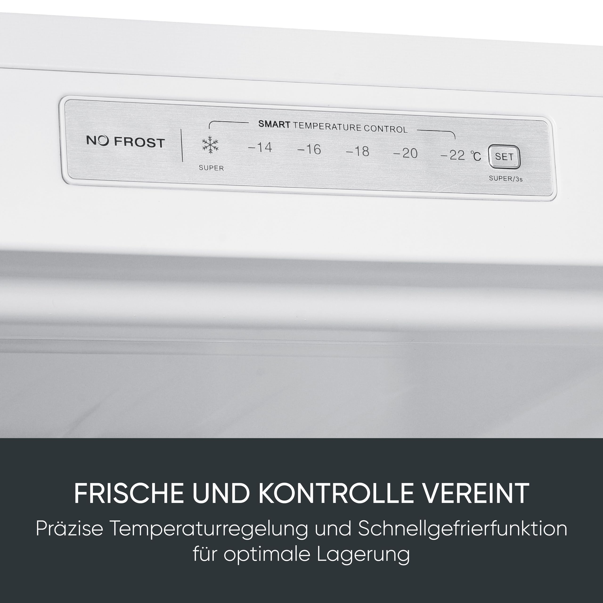 Severin Gefrierschrank mit 4 Sterne Gefrierfach, Tiefkühlschrank mit No-Frost-Technologie, Schnellgefrierfunktion, Türöffnungsalarm, 161 L Nutzinhalt, nur 39 dB, weiß, GS 8868 (EEK C)