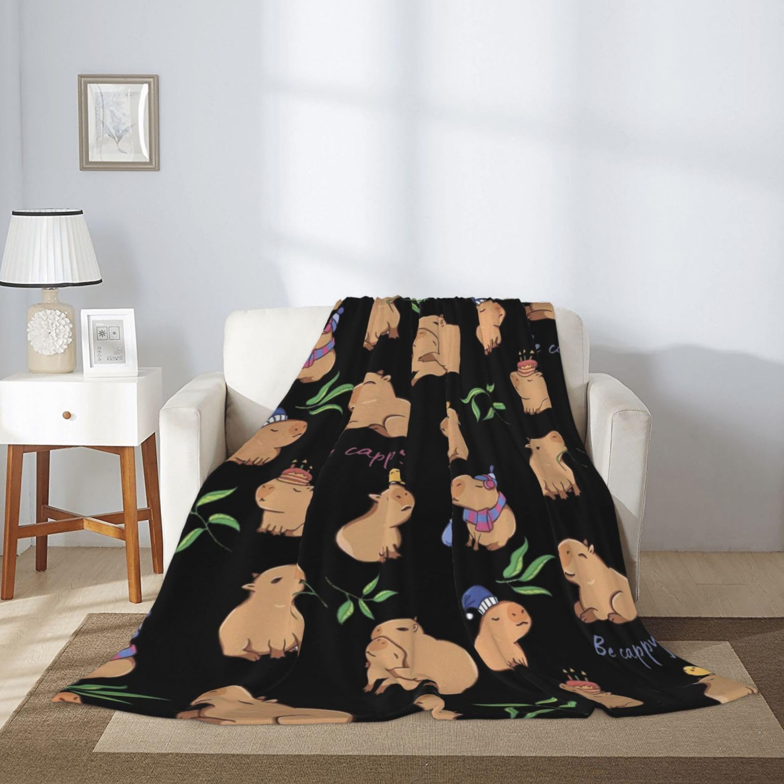 Capybaras - Manta Capybara para regalo de fiesta, manta de felpa para dormitorio, sofá, niños y adultos, para todas las estaciones, 130 x 150 cm