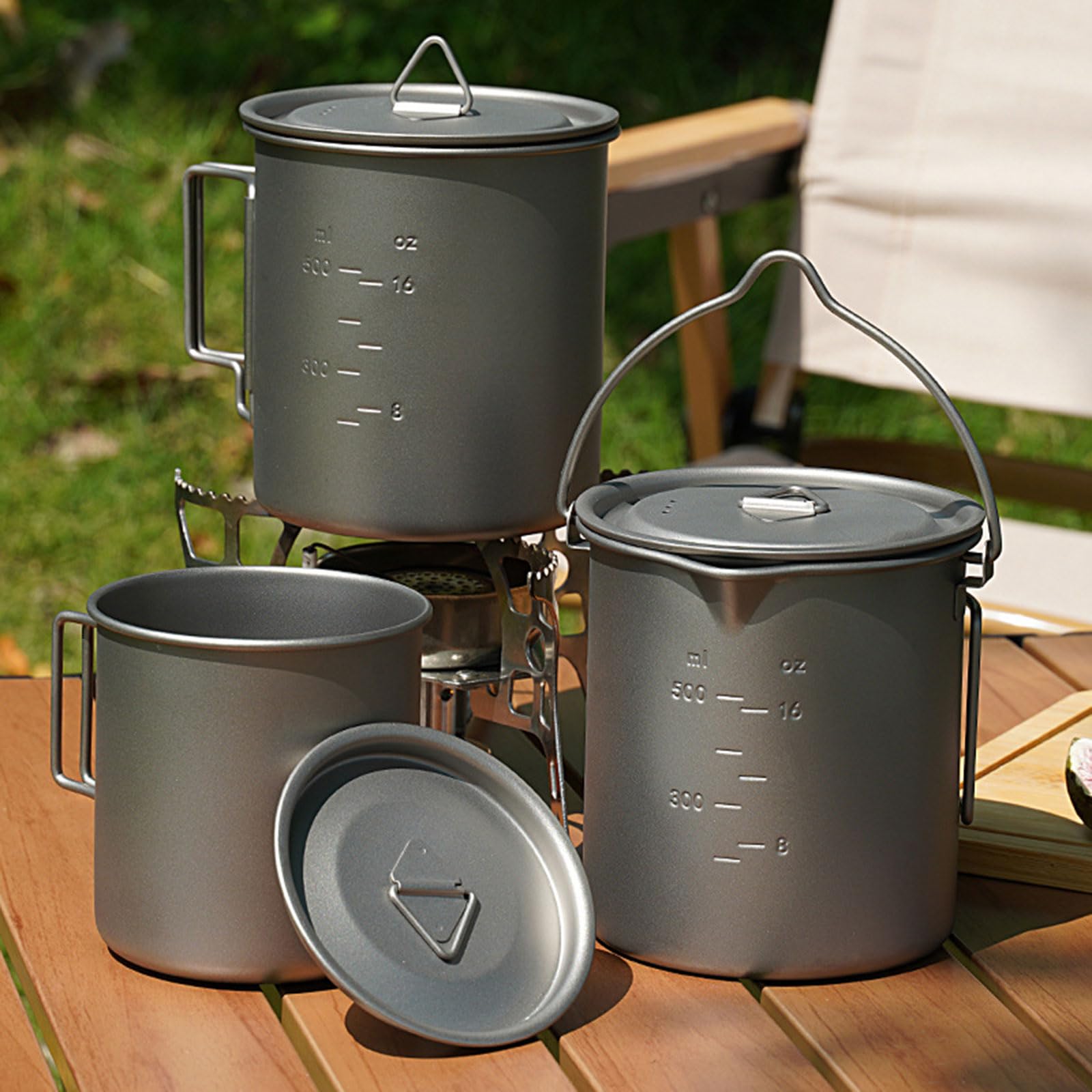 Tasse à café de camping portable avec couvercle pliable pour l'extérieur Tasse à eau Camping Pique-nique Tasse à eau Vaisselle Pique-nique Ustensiles