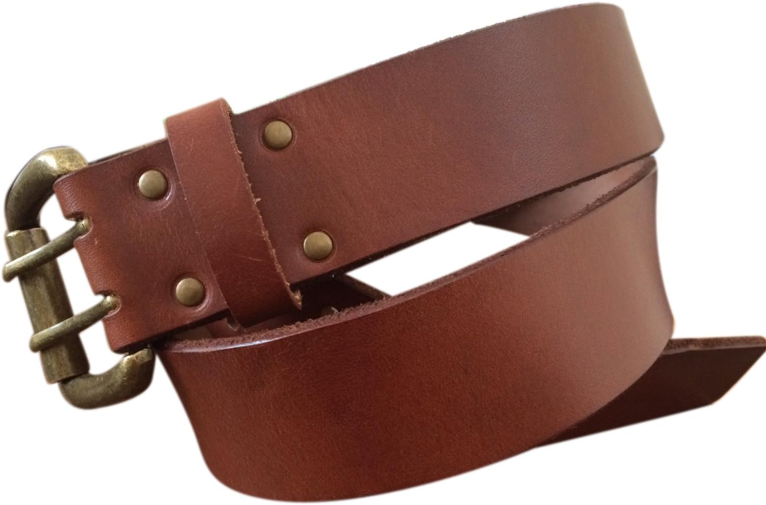 Immortal Coil"Gorgon" Full Grain Genuine Italian Leather Cowhide Jeans Belt - Twin Prong Double Hole - 1.5" Width - Vintage