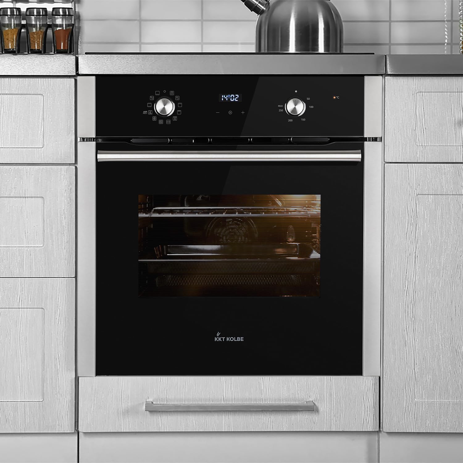 KKT KOLBE Forno da incasso BO8810SS, 60 cm nero argento