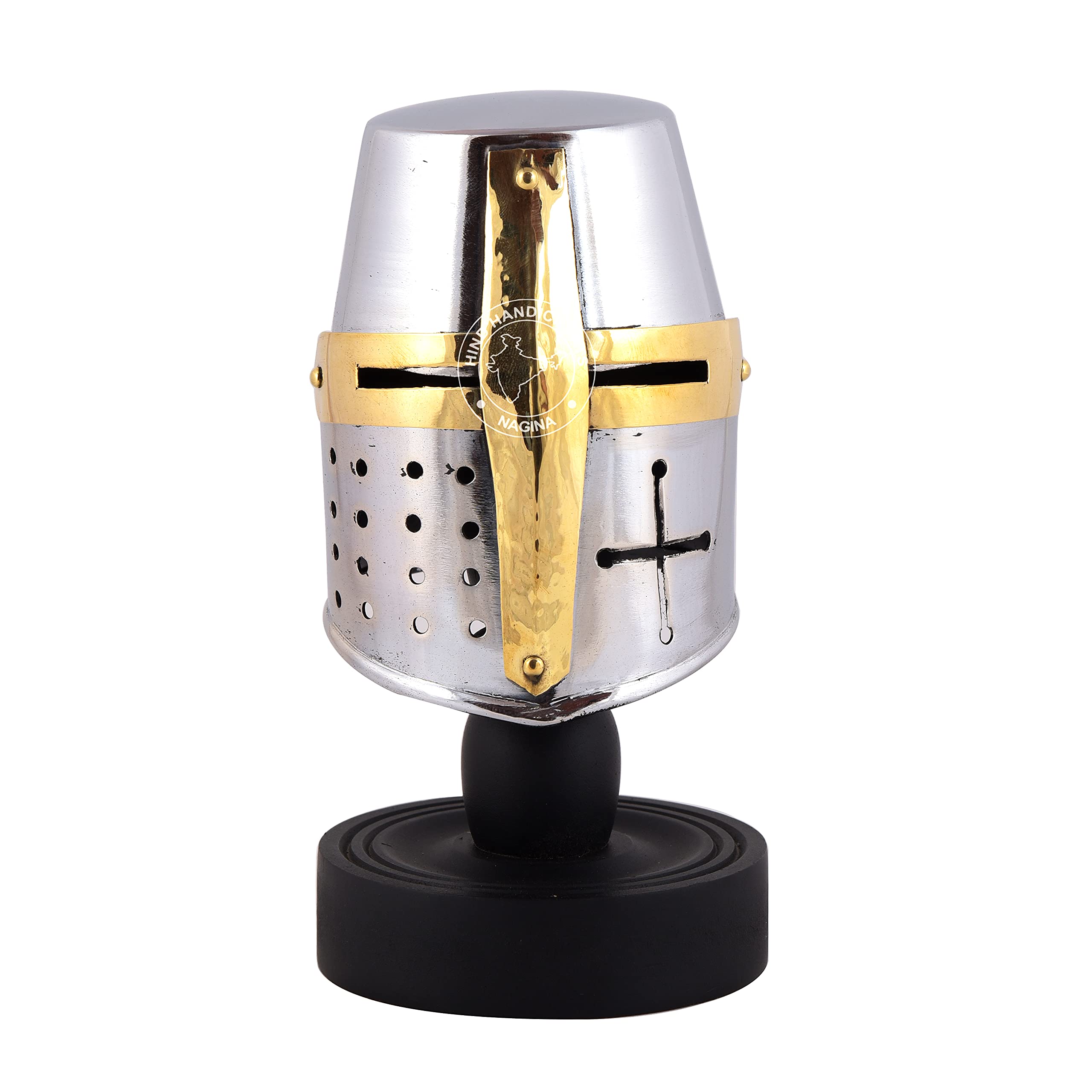 Medieval Renaissance Miniature Knight Templar Crusader Armour Helmet - Handcraft Warrior Desk Decor Display