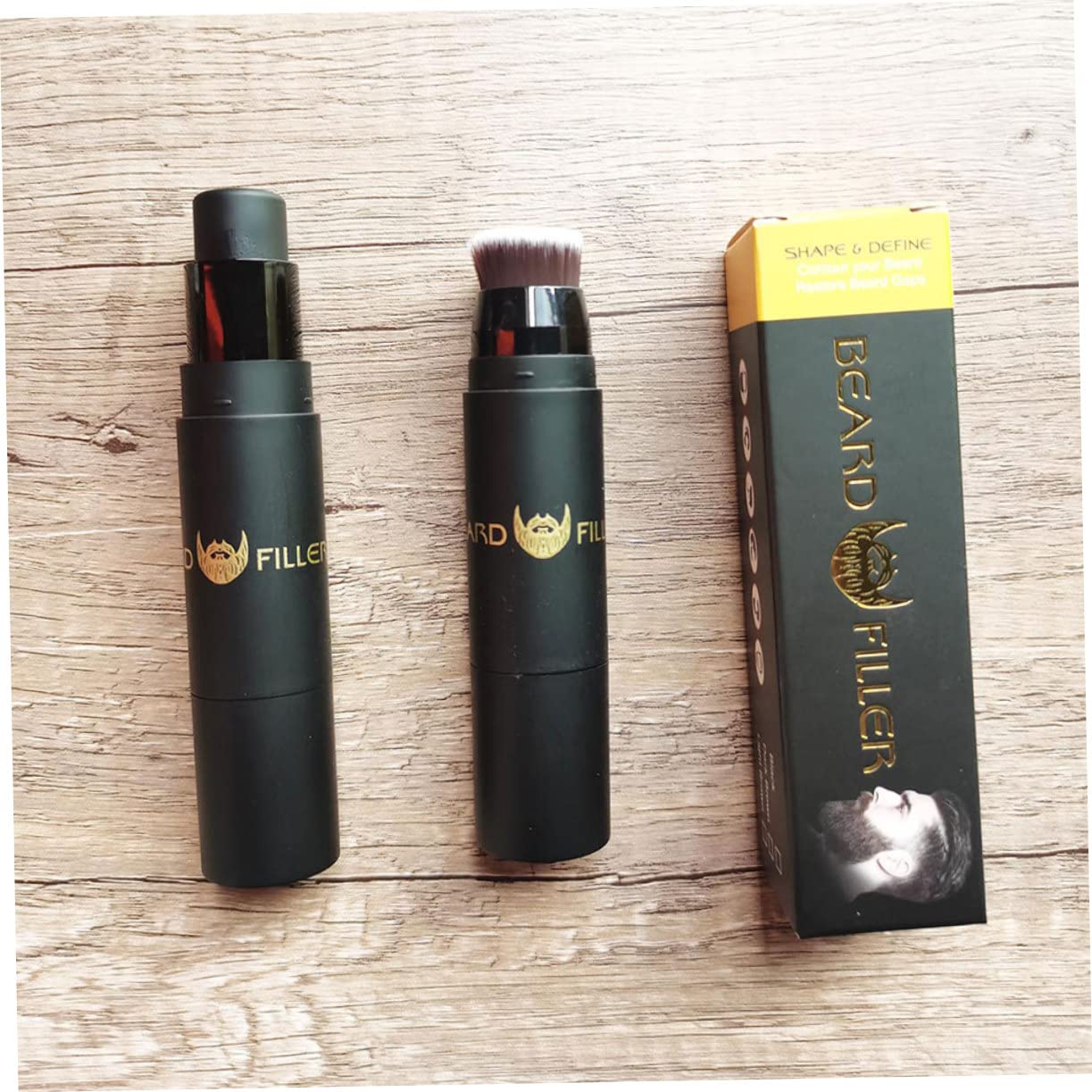 minkissy 3pezzi Filler Per Modellare La Barba Professionale Stick Portatile Per Riempire e Definire Strumento Di Bellezza Per Uomini Scuro Design Elegante e Facile Da Usare