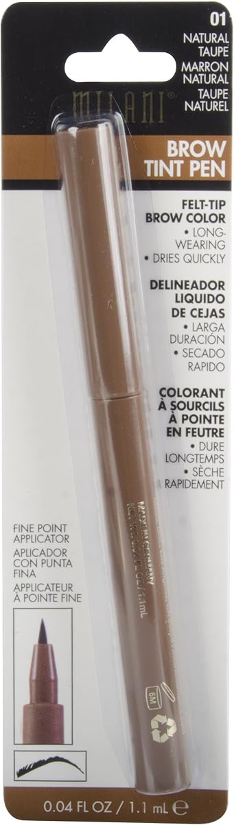 Milani Brow Tint Pen, color topo natural, 0.04 onzas líquidas