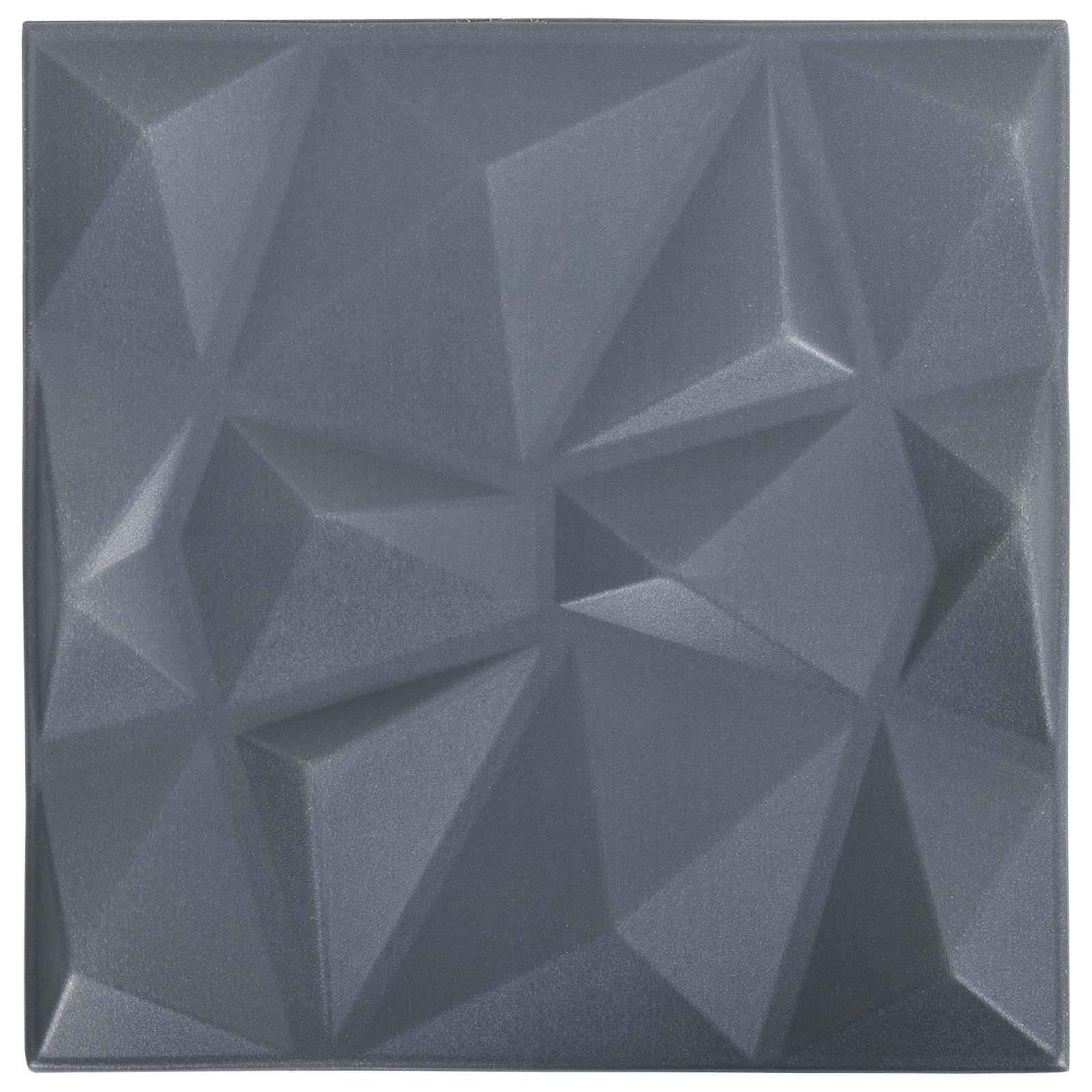 Panele ścienne, 48 sztuk, kolor szary diamentowy, 50 x 50 cm, pianka XPS, panele ścienne do ścian wewnętrznych, sufitu, salonu, korytarza, renowacji, łatwy montaż i przycięcie