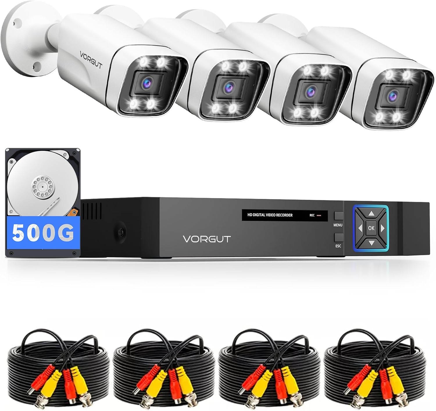 Amazon.com: Wired Security Camera System, 4CH 5MP Lite AHD TVI DVR ...