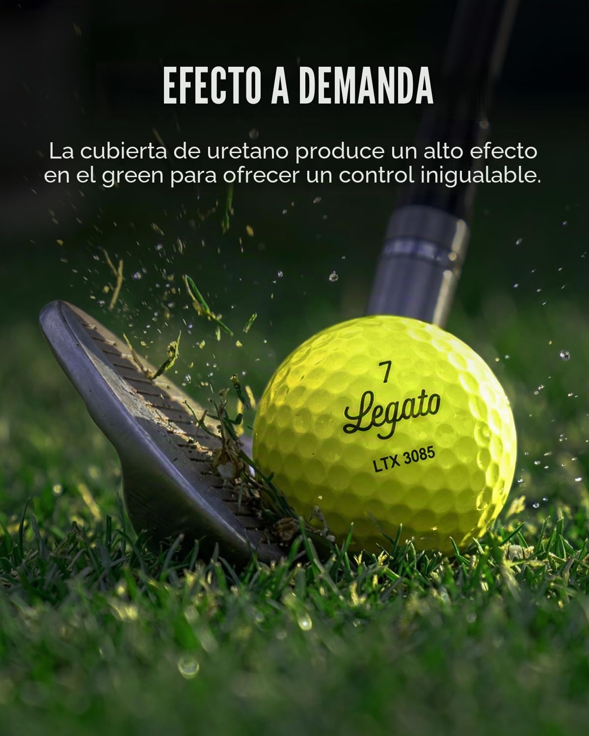 Legato Pelotas de Golf LTX3085 | Diseñado para Ayudar a los golfistas a superar los 90 | Distancia maximizada con una sensación más Suave | 3 Piezas | Cubierta de uretano | 85 compresiones