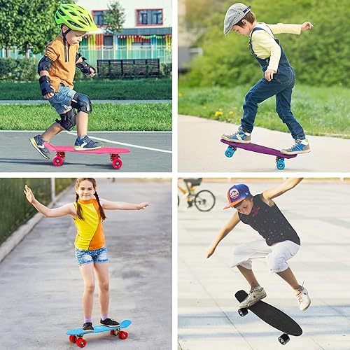 Miniatura 6 de Monopatín completo de 22 pulgadas Mini Cruiser Retro Skateboard para niños principiantes