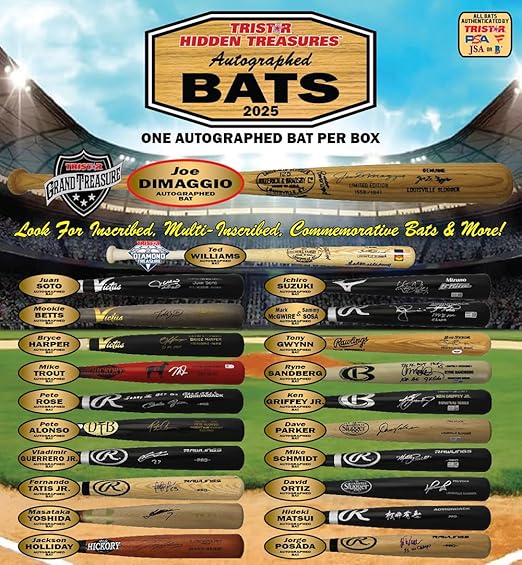 TRISTAR Hidden Treasures Autographed Bats - 2025 Edition (1 Box)