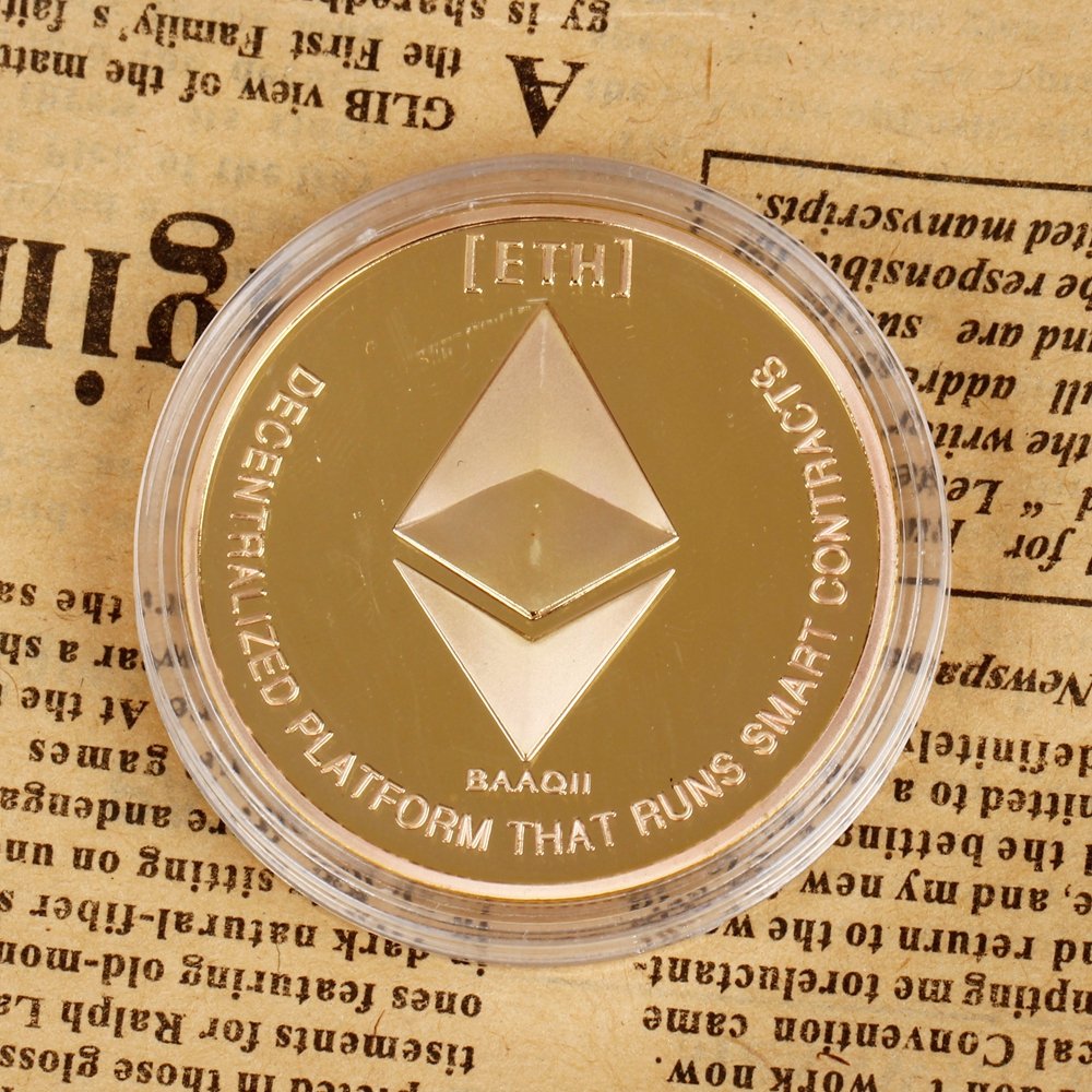 Amazon.co.jp: GAOHOU 2枚 イーサリアムコイン ゴールドメッキ コピーコイン非通貨レプリカアートコレクションギフト仮想通貨 :  文房具・オフィス用品