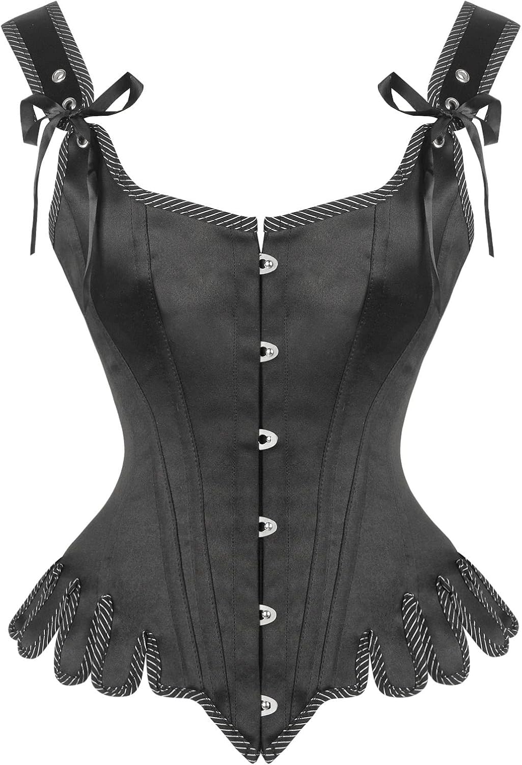 Charmian Women's Victorian Vintage Brocade Lace Up Bustier Overbust Corset Top - Image 4