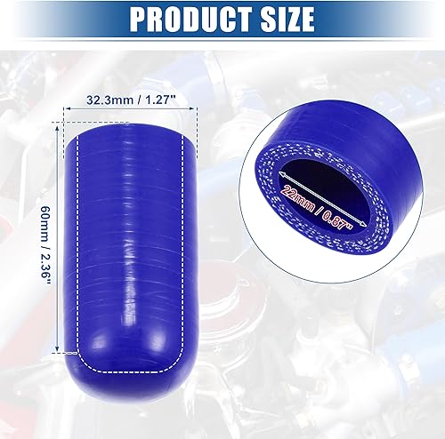 Miniatura 9 de uxcell 1 Unidades 0.984 in ID Silicona Tapa de Refrigerante con Abrazadera para Refrigerante Calentador Bypass Vacío Agua Puerto Azul