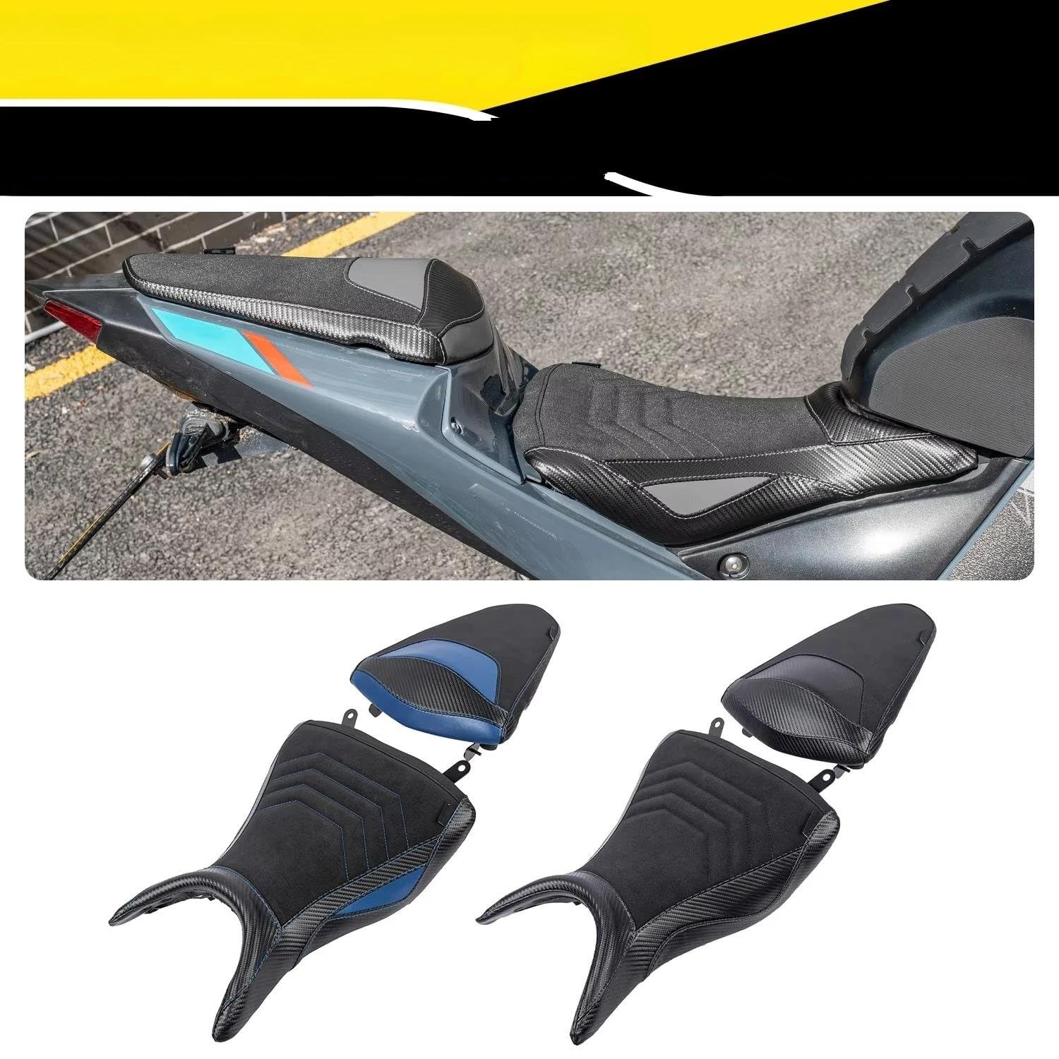 Piezas de repuesto Para Yamaha MT-03 MT03 YZFR3 YZF R3 2015-2024 Cojines De Moto Y Asiento Del Pasajero Asiento De Confort Delantero Y Trasero Piezas modificación(Front Seat Blue)