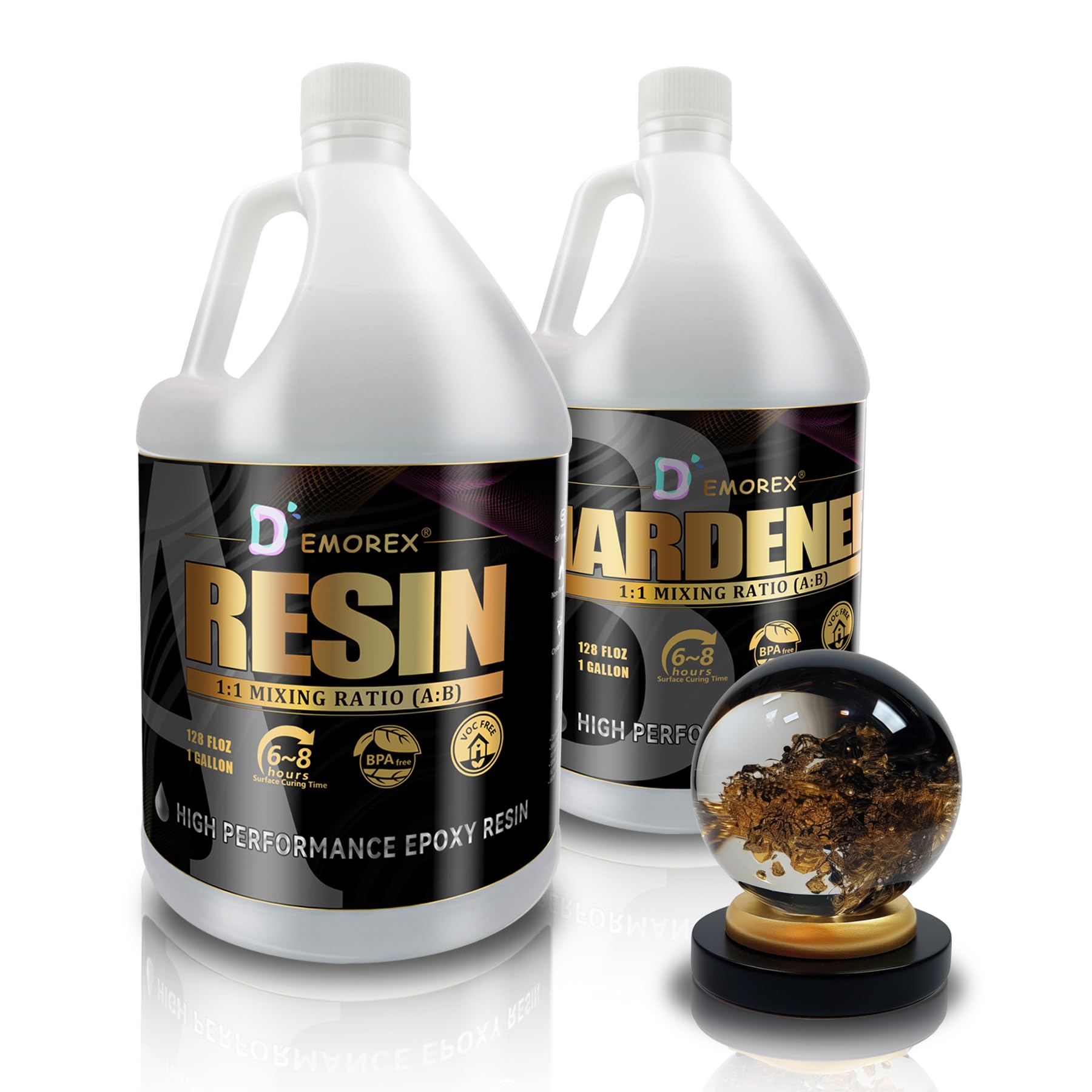 2 Gallon Crystal Clear Epoxy Resin Kit, High Gloss & Bubbles Free Resin Supplies for Art Coating Casting Craft DIY Wood, Jewelry Making, Molds