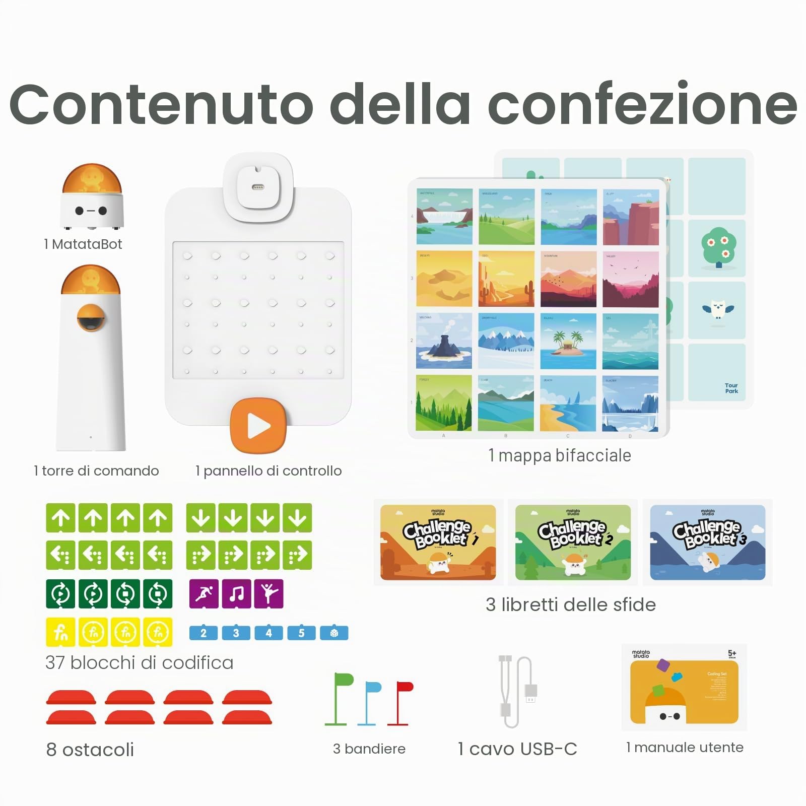 Robot programmabile per bambini dai 4 ai 10, MatataStudio, set di codifica programmabile, con modulo di programmazione fisica fai da te per principianti, senza app e WiFi STEM, giocattolo educativo