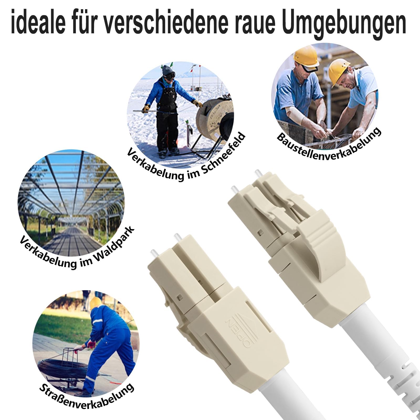 Aqua OM4 Duplex Multimode Glasvezel Kabel 100 Gb 50125 Lszh Lclc 2 M