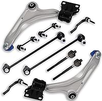 10Pc Suspension Kit: Control Arms, Tie Rods, Sway Bar Links for Ford Fusion 2013-2017 & Lincoln MKZ 2013-2018 - K623000 K623001